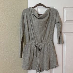 Le Lis Grey Waffle Terrycloth Romper